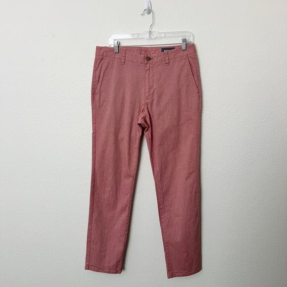 [Bonobos] Sim Straight Chino Pants Coral Red Flat Front Casual Men's Size 32x32 - Picture 1 of 10